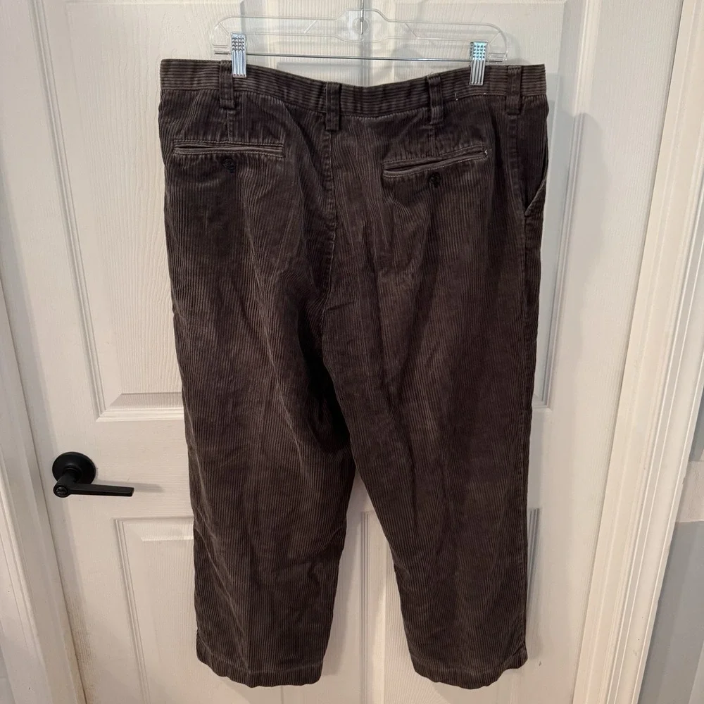 Croft & Barrow‎ Corduroy Pants Classic Fit Brown Casual Trousers 38x25